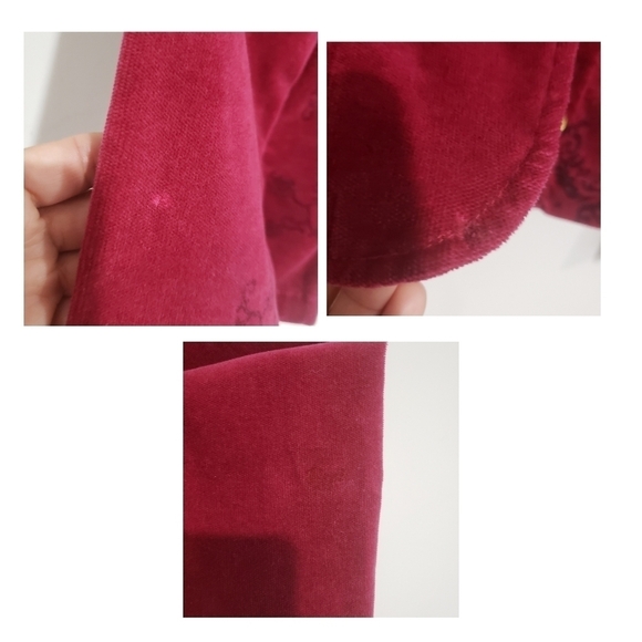 Baby Phat Girlz Burgundy Velvety Embroidery Blazer Jacket Size Large - Picture 13 of 14